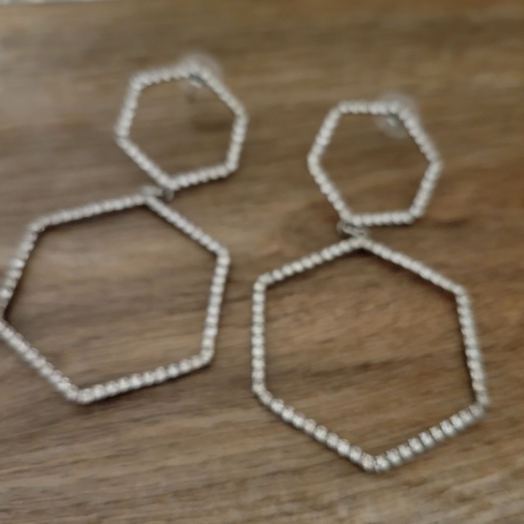 Hexagon Earrings - Picture 2 of 2